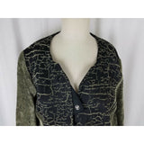 Le Blanc Mouton Velvet Colorblock Patchwork Jacket Blazer Womens L 80s Textured