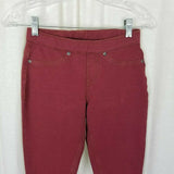 Evy's Tree Denim Skinnies Ponte Pants Skinny Jeans Jeggings Leggings Maroon XS
