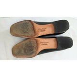Salvatore Ferragamo Boutique Snake Skin Look Bow Low Heel Black Italy Womens 6