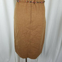 Margaret Smith Vintage Woven Plaid Wool Tweed Mod Dress Womens 12 Brown 1950s