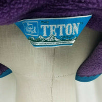 Woolrich Teton Pullover 1/4 Zip Up Fleece Jacket Womens L Purple Turquoise USA