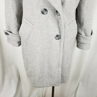 Chadwicks of Boston Wool Midi Military Double Breasted Peacoat Womens 12 Gray