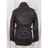 Oakwood Classic Brown Leather Full Zip Up Half Belted Insulated Jacket Womens S