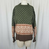 Skyr 100% Wool Birdseye Nordic Fair Isle Rolled Neck Sweater Womens M Vintage