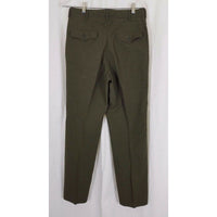 Poly Wool Tropical Trousers 2241 Green Military Army Pants Mens 29R Olive 1980s