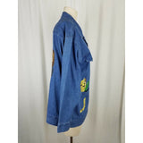 Quacker Factory Wild Jungle Zoo Animals Patch Denim Blue Jean Jacket Womens M