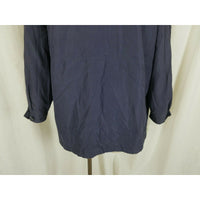 Vintage London Fog Brushed Cotton Windbreaker Shell Jacket Womens M Hooded Blue