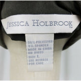 Jessica Holbrook Faux Suede Microfiber Sleeveless Button Up Shirt Top Womens L