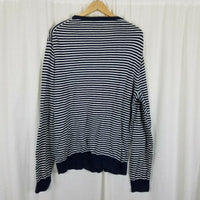 JCrew Harbor Cotton Merino Wool Sailor Striped Crewneck Pullover Sweater Mens XL