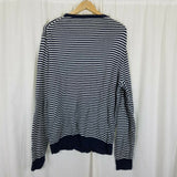 JCrew Harbor Cotton Merino Wool Sailor Striped Crewneck Pullover Sweater Mens XL