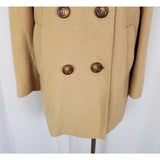 Vintage Double Breasted Wool Camel Peacoat Jacket Short Coat Womens 4 Tan 1990's