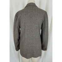 Vintage David Craig Wool Mottled Tweed Pinstriped Blazer Jacket Womens 12 Tan