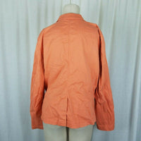 LL Bean Signature Apricot Cotton Summer Weight Blazer Jacket Womens 14 Stretch