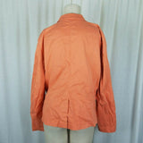 LL Bean Signature Apricot Cotton Summer Weight Blazer Jacket Womens 14 Stretch