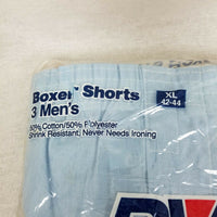 Vintage BVD Boxers Shorts Underwear 3 Pack 50/50 Poly Cotton Mens XL USA Blue