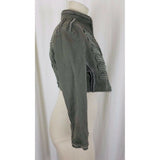 Anthropologie Mystree Cropped Military Band Jacket Blazer Womens M Olive Green