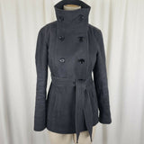 Gap Funnel Neck Belted Tie Double Breasted Twill Short Trench Coat Womens S 2009