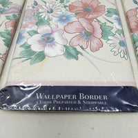 Imperial Sterling Regency Curtina Vintage Floral Wallpaper Border Lot of 4 5 yds