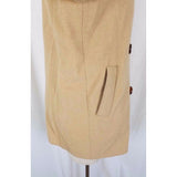 Vintage Double Breasted Wool Camel Peacoat Jacket Short Coat Womens 4 Tan 1990's