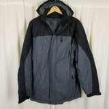 LL Bean Hooded Anorak Winter Jacket Ski Parka Mens M Colorblock Primaloft Gray