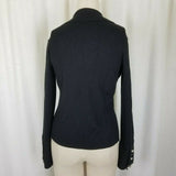 Clorinda Merino Wool Cardigan Sweater Jacket Womens S Black Collared Italy Top