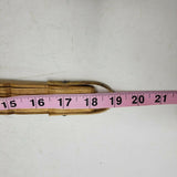 Vintage Bamboo Fabric Folding Fan Warriors on Horses Figural Scene w Landscape