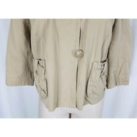 J.Crew Chino Cropped Twill Khaki Safari Jacket Womens 4 Asymmetrical Button Up
