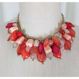 Resin Statement Dangle Charm Bib Cluster Chunky BEADED NECKLACE Faceted Jewels