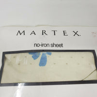 Vintage Martex No Iron Blue Floral King Fitted Sheet 78x80 NOS Westpoint Stevens