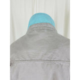 LL Bean Sunwashed Gray Canvas Zip Up Short Barn Coat Denim Jean Jacket Womens L