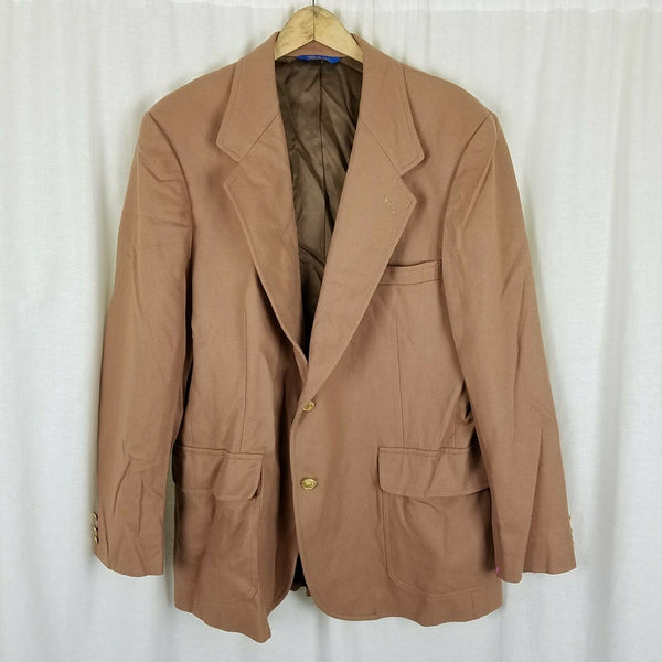 Pendleton 100% Wool Camel Colored Sport Coat Suit Jacket Blazer Mens 44 Vintage