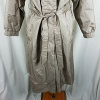 Windsor Bay Metallic Sheen Puffer Parka Long Maxi Trench Coat Womens 8 Tie Belt