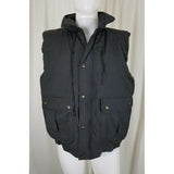 Hugo Valentino Black Buffalo Plaid Flannel Lined Puffer Zip Up Vest Mens L Hood