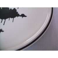 Lot of 5 pieces Mikasa Forecast Forest Shadows Black Trees Dinner Salad Plates