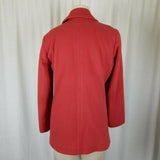 LL Bean Wool Cashmere Double Breasted Peacoat Jacket Short Coat Womens 6P Coral