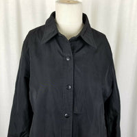 Gap All Weather Snap Up Windbreaker Jacket Short Coat Womens M Black Vintage