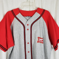 Vintage Miller High Life Double Sided Baseball Jersey Button Up SS Mens XL USA