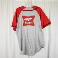 Vintage Miller High Life Double Sided Baseball Jersey Button Up SS Mens XL USA