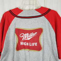 Vintage Miller High Life Double Sided Baseball Jersey Button Up SS Mens XL USA