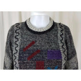 Vintage Melrose Prayag Mens Knit Sweater Shapes Loud Cosby Ugly Biggie 38 Rare