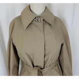 Vintage London Fog Maincoats Deep Pile Fur Lined Trench Coat Womens 10P Khaki