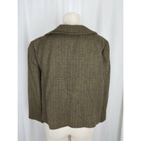 Vintage Salvatore Costanzo Wool Tweed Swing Jacket Blazer Designer Womens M Tan