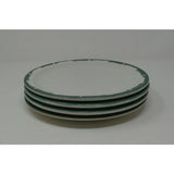 SYRACUSE CHINA 8 7/8" Dinner Plates Vintage Green Trim Design 4-kk USA Set of 4