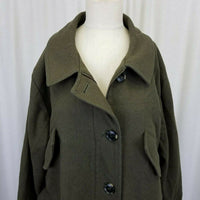 Coop Barneys New York Wool Field Jacket Car Pea Coat Womens S Serge Army Green