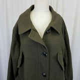 Coop Barneys New York Wool Field Jacket Car Pea Coat Womens S Serge Army Green