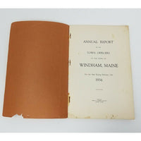 Annual Report Town Officers of Windham Maine February 1 1934 Cumberland County
