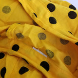 Vintage Yellow and Black Polka Dotted CanCan Twirl Skirt Womens XL Lace Underlay