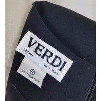 Verdi New York Milan Black Midi Cocktail Formal Dress Womens 4 USA Pleated Skirt