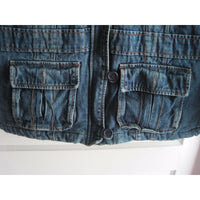 Limited Too 2 Hooded Insulated Denim Blue Jean Jacket Quilted Lining Girls XL 16