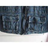 Limited Too 2 Hooded Insulated Denim Blue Jean Jacket Quilted Lining Girls XL 16